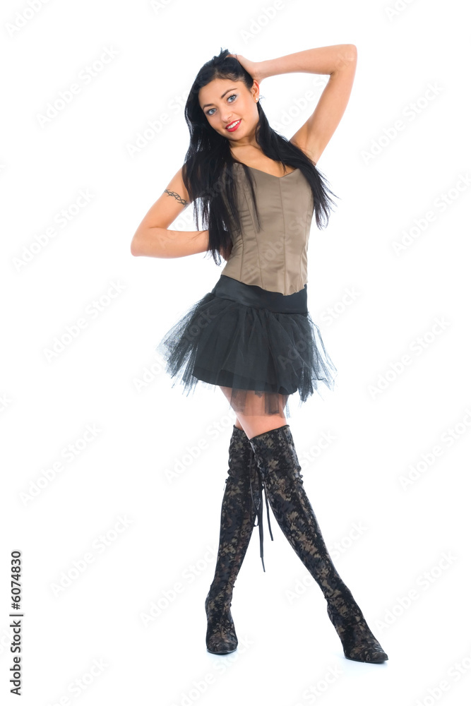 portrait of the brunette on isolated background. portrait of the brunette on isolated background.