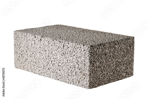 concrete block isolated on white photo