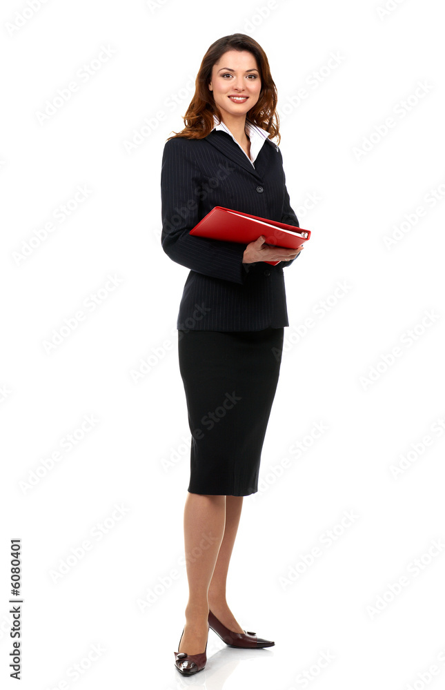 Young smiling business woman. Isolated over white background. Young smiling business woman. Isolated over white background.