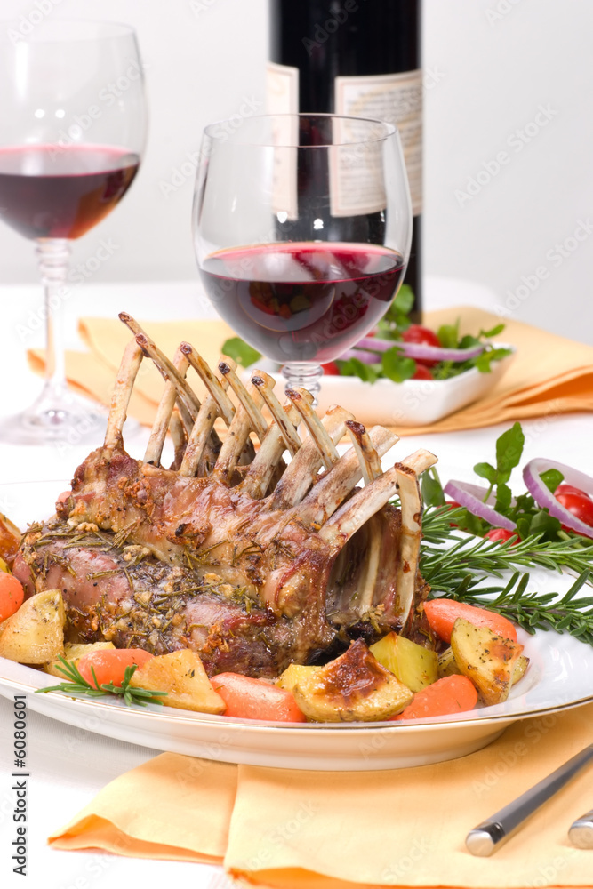 Rack of Lamb (ribs) with Rosemary garlic dressing Rack of Lamb (ribs) with Rosemary garlic dressing