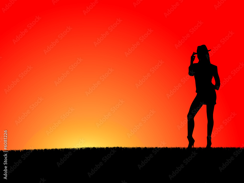 Girl at sunset