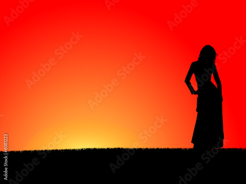 Girl at sunset