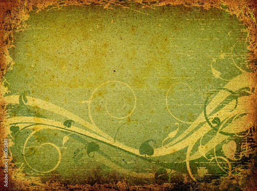 grunge foliage design on te...