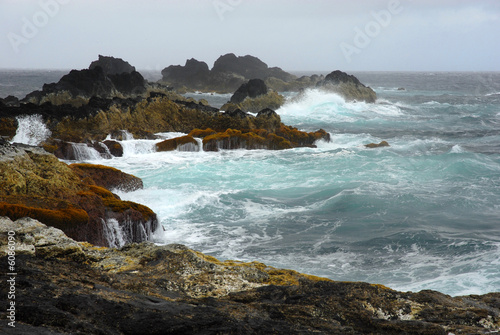rocks on the coast with ocean waves
