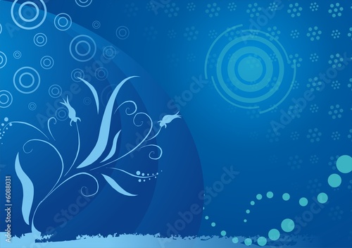 fondo azul con flores