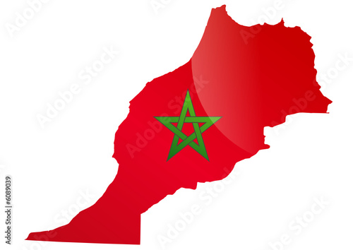 Carte du Maroc (drapeau métal)