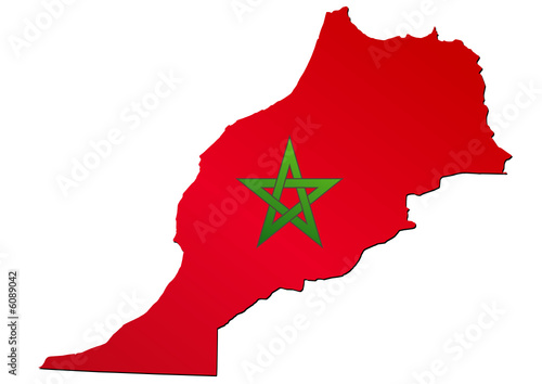 Carte du Maroc (drapeau)
