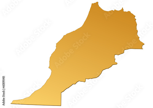 Carte du Maroc marron