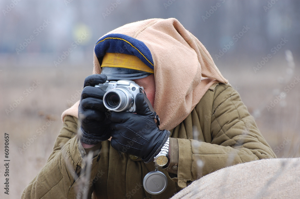Photographer. Reenacting Civil War 1918 in Russia Photographer. Reenacting Civil War 1918 in Russia