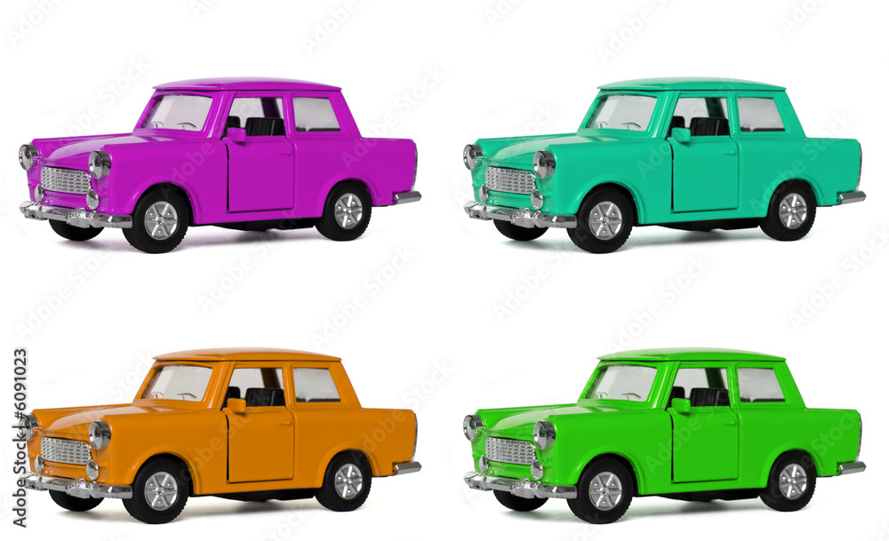Famous DDR car in four colors, the orange is the original