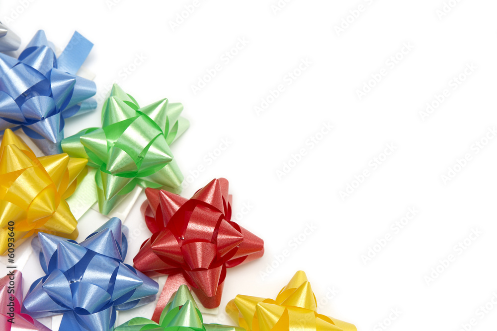 Plenty of colorful bows on a white background Plenty of colorful bows on a white background