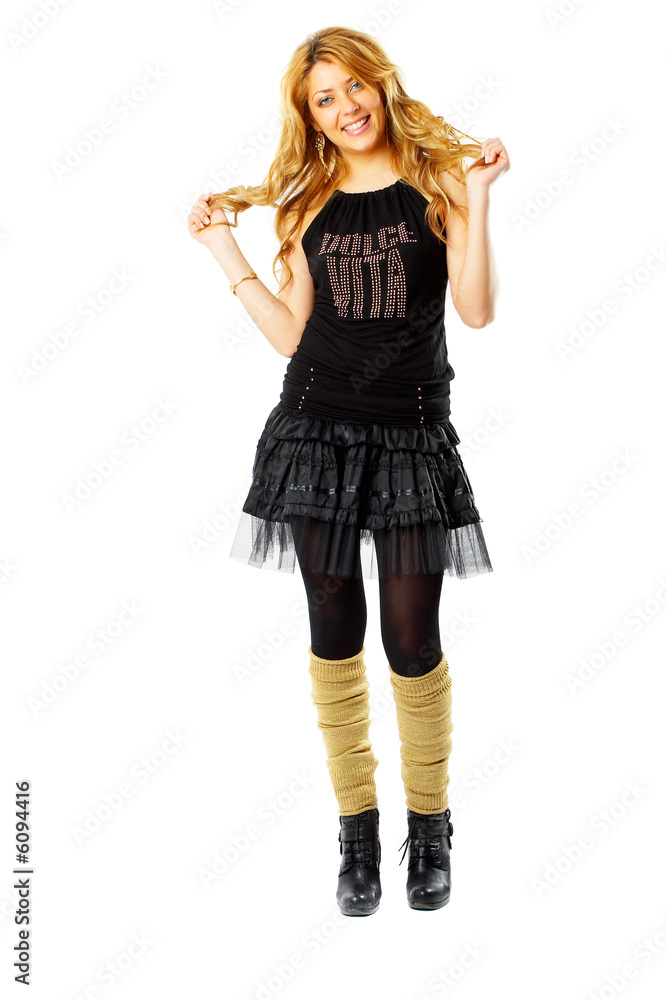 Beautiful Fashion Model shot in studio over white background Beautiful Fashion Model shot in studio over white background