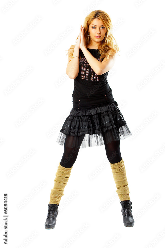 Beautiful Fashion Model shot in studio over white background Beautiful Fashion Model shot in studio over white background