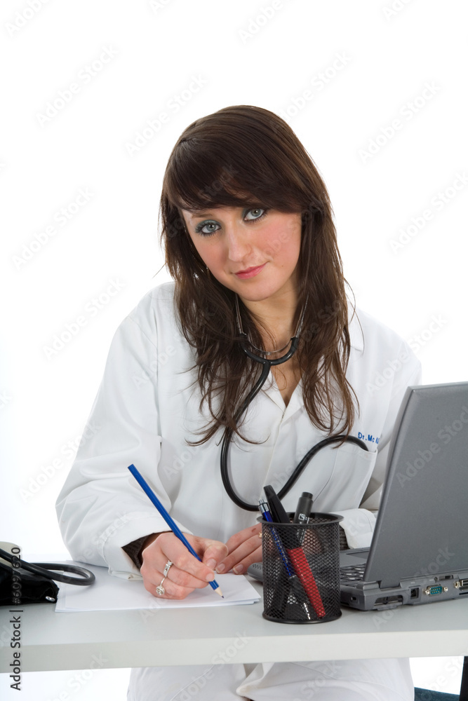 young doctor with stethoscope on isolated background young doctor with stethoscope on isolated background