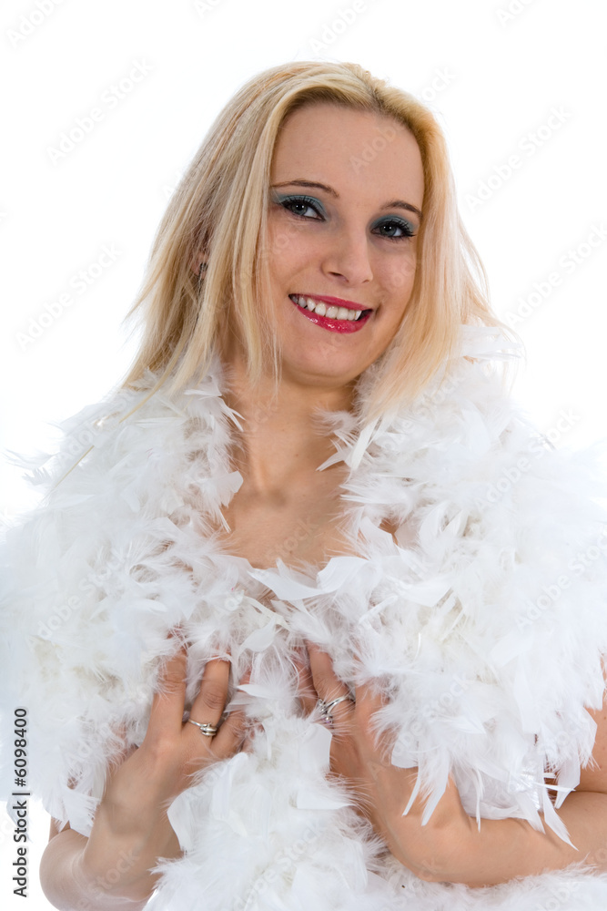 Beautiful sexual girl on white background