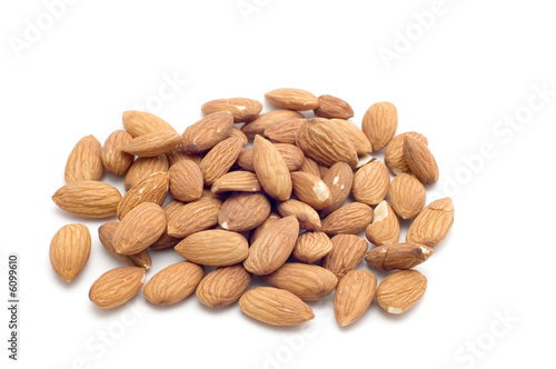 object on white food almond