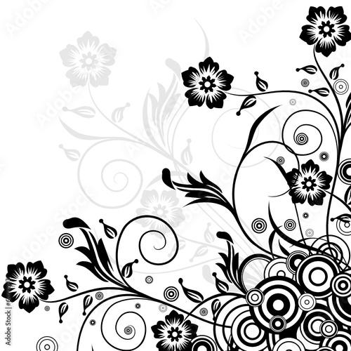 Decorative floral background, vector illustration 