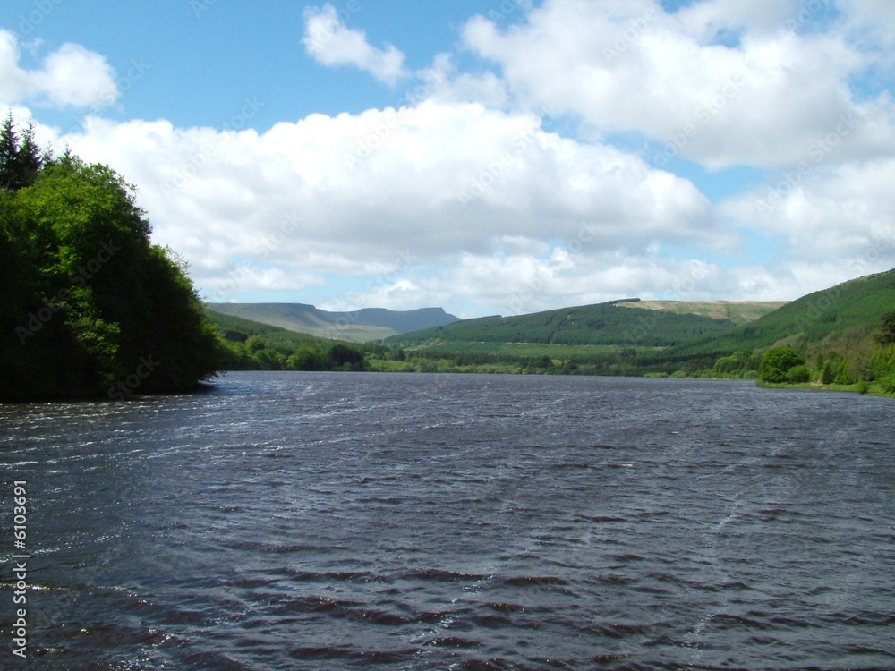 Pen y Fan over a Windy Pontstic Reservoir Pen y Fan over a Windy Pontstic Reservoir