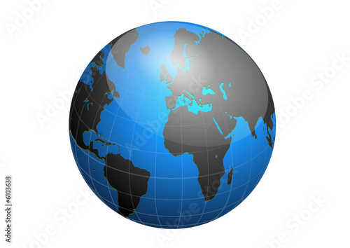 Vector black and blue world