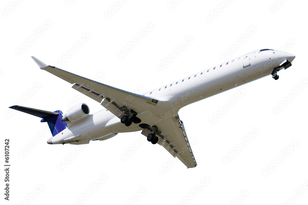 Obraz premium Passanger airplane isolated over white background