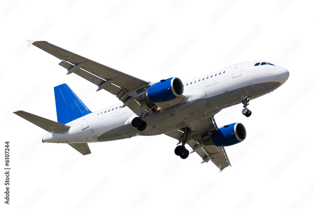 Obraz premium Passanger airplane isolated over white background