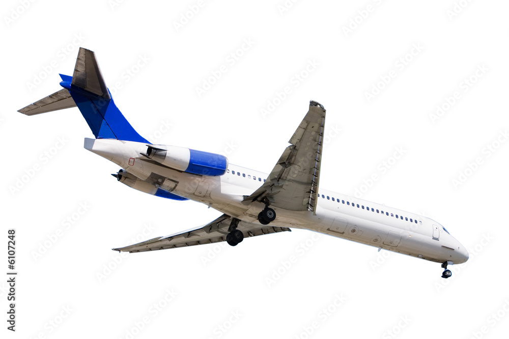 Passanger airplane isolated over white background Passanger airplane isolated over white background