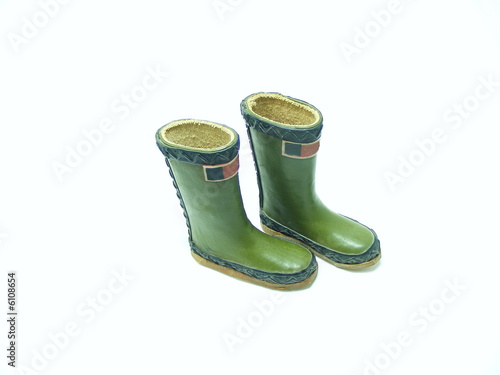 Boots made of rubber on white background