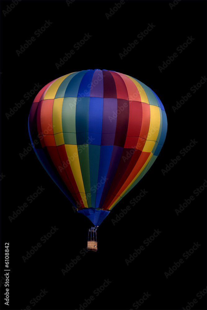 Fototapeta premium Here is a photo of a hot air balloon isolated on black