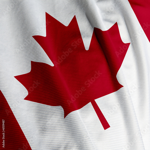 Close up of the Canadian flag, square image
