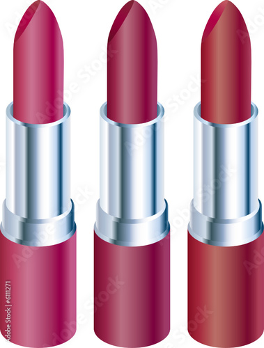 Three different pink lipsticks
