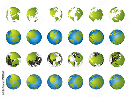 World map, 3D globe series