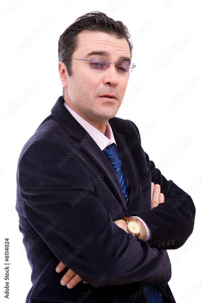 senior angry businessman portrait on white background senior angry businessman portrait on white background