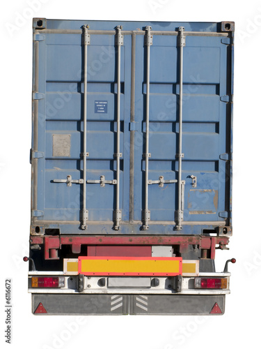 European flatbed 18-wheeler with metal container