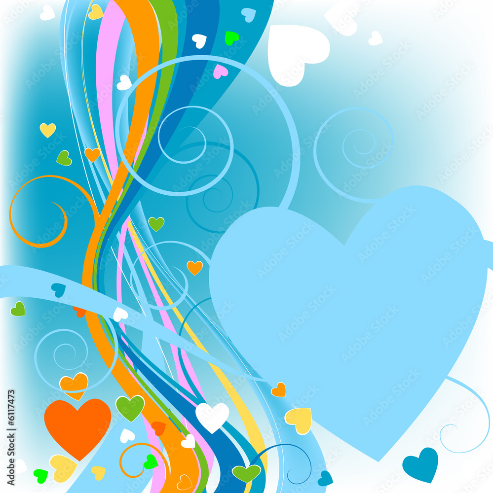 floral heart background for valentine`s day