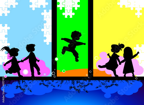 kids running and jumping