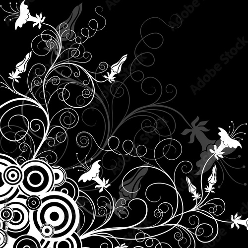 Decorative floral background, vector illustration 
