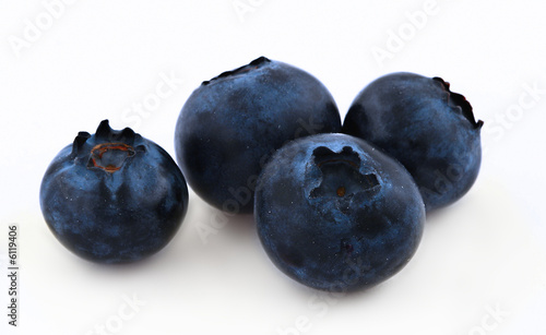 blueberries on white background, shallow DOF, 