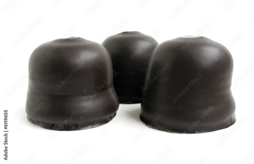 Delicious chocolate marshmallow against white Delicious chocolate marshmallow against white