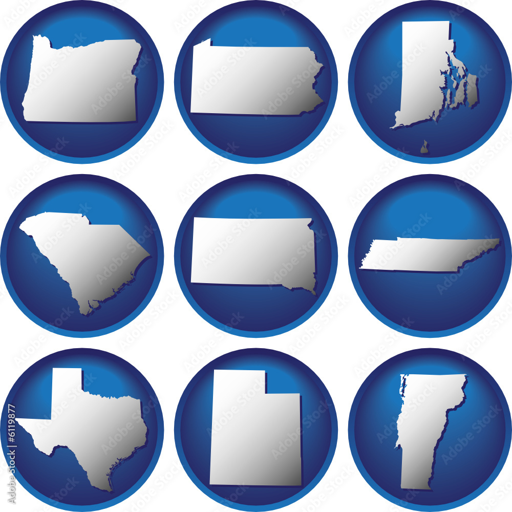 Nine United States Buttons