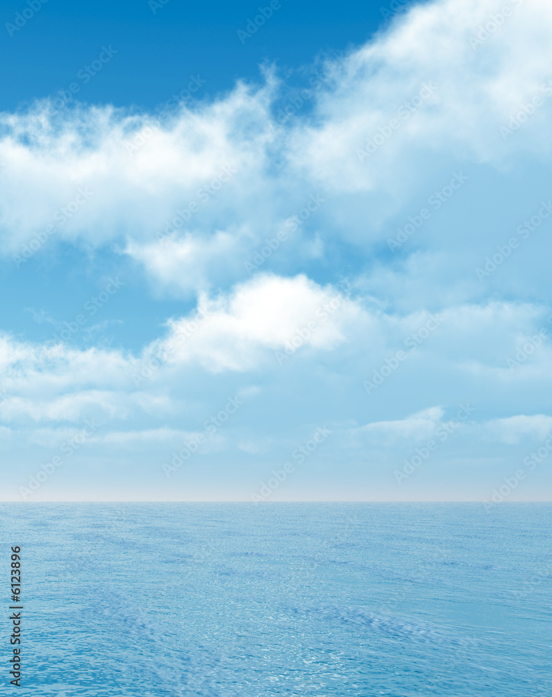 Wonderful seascape with puffy clouds Wonderful seascape with puffy clouds