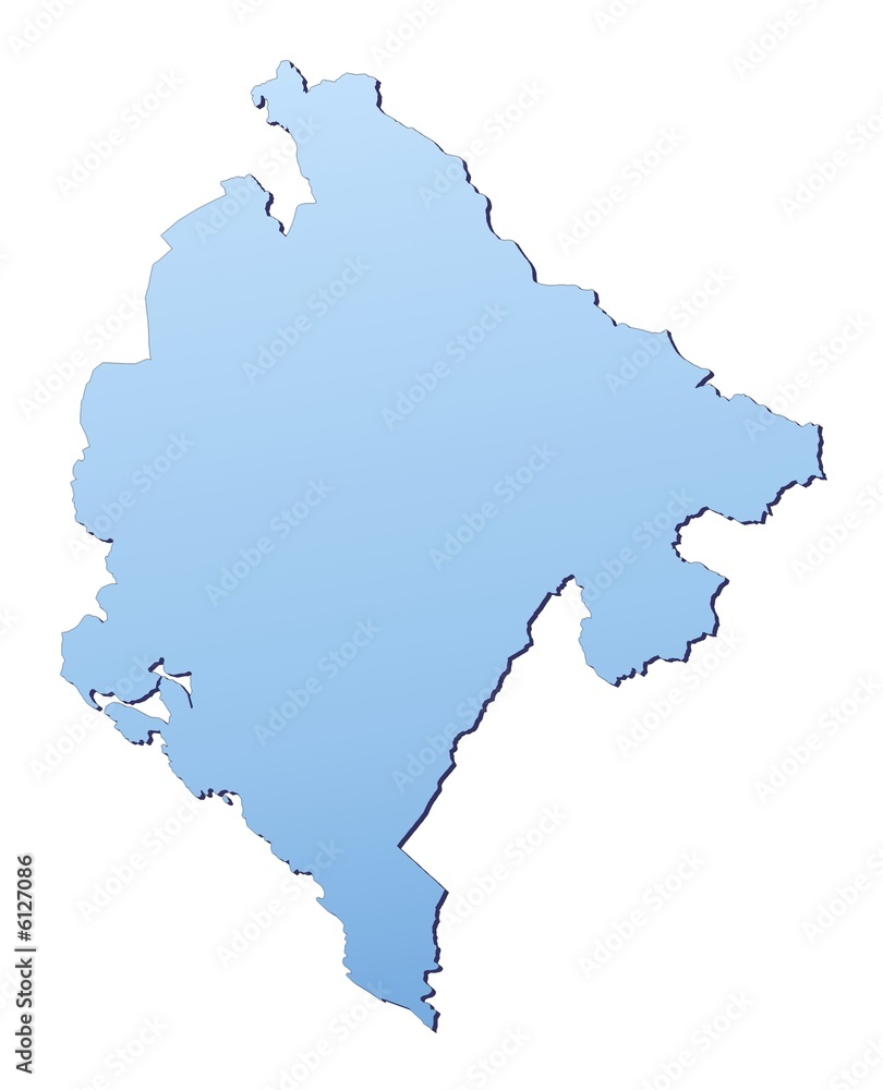 Montenegro map filled with light blue gradient Montenegro map filled with light blue gradient