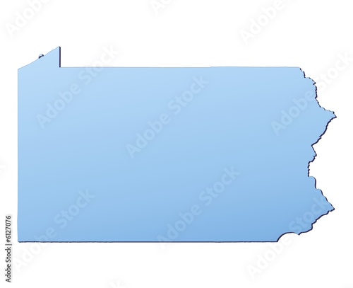 Pennsylvania(USA) map filled with light blue gradient