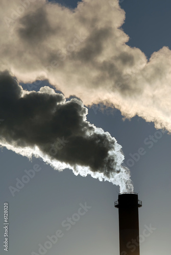 Industrial pollution, dangerous toxic smoke clouds 