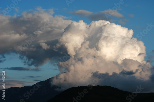 Dangerous stormy clouds above mountain Athos