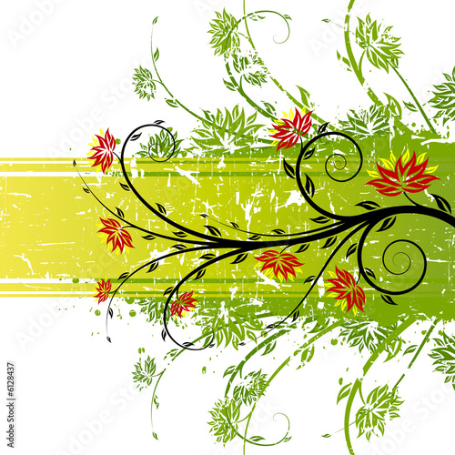 Abstract background with floral elements, digital artwork