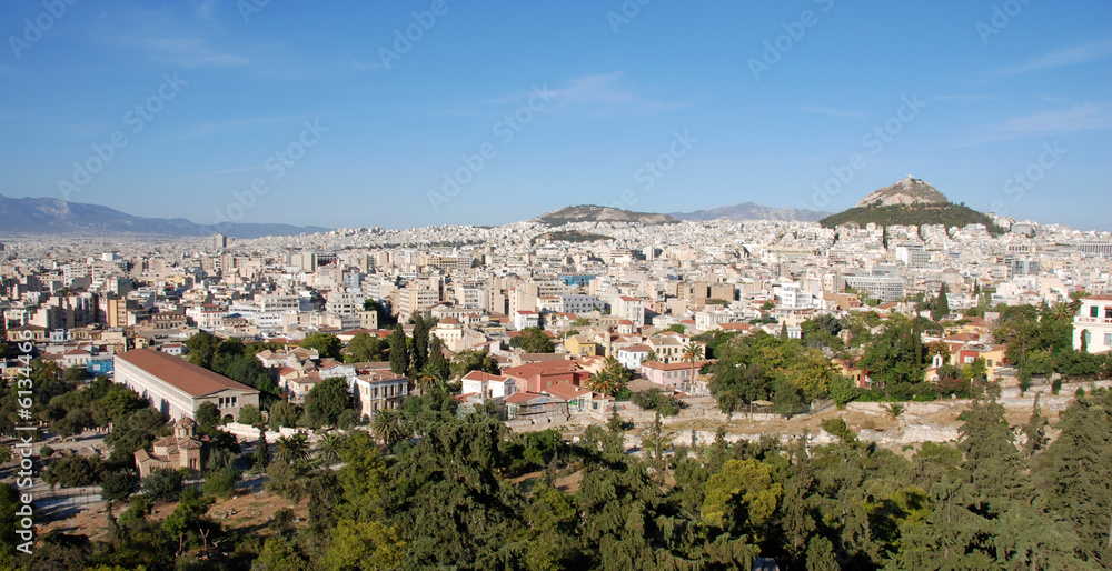              Cityscape of Athens from Philopappou hill.