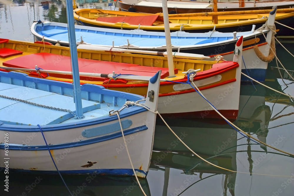 Colored boats from Sanar Sur Mer
