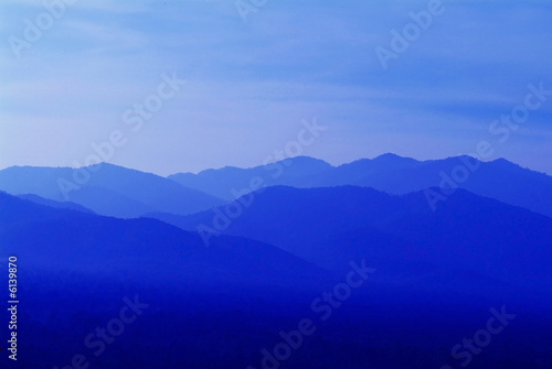 Abstract of mountains and hills at sunrise