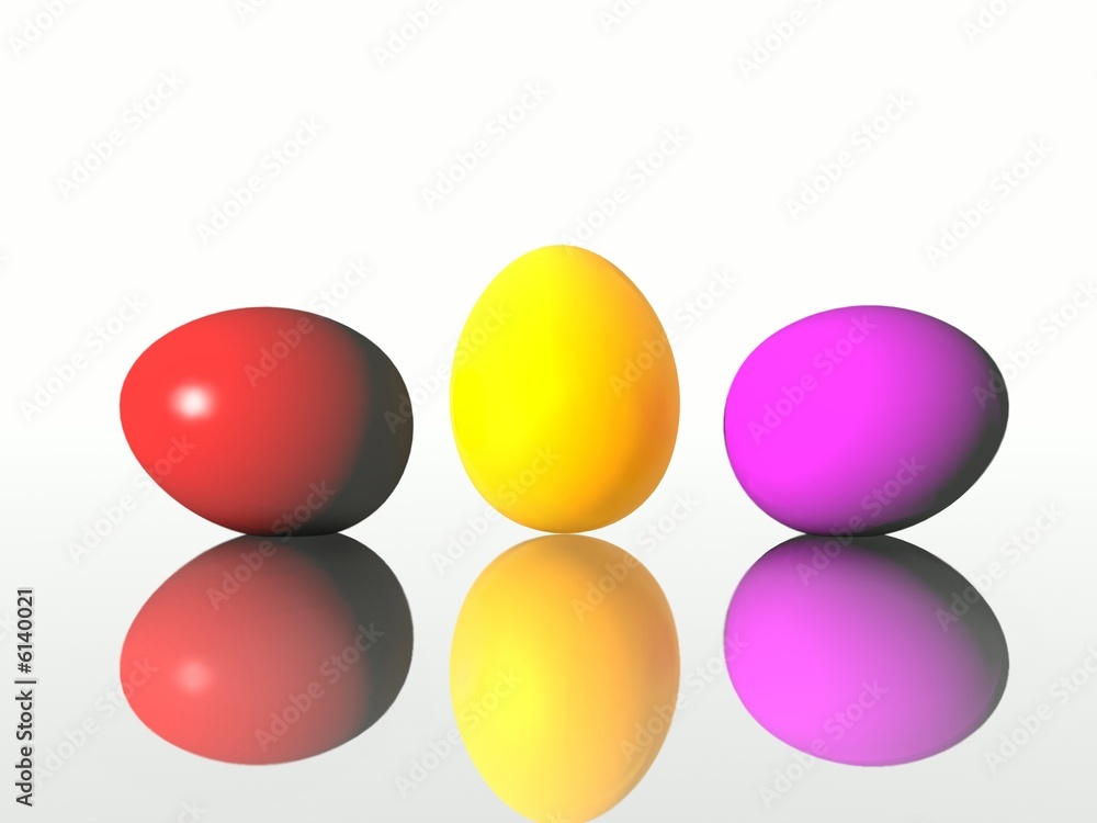 Easter color eggs. 3D computer graphics