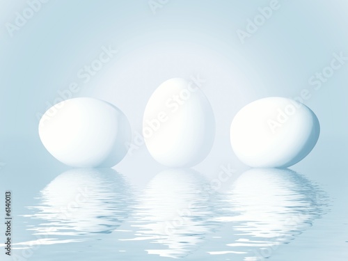 White eggs. 3D  graphics